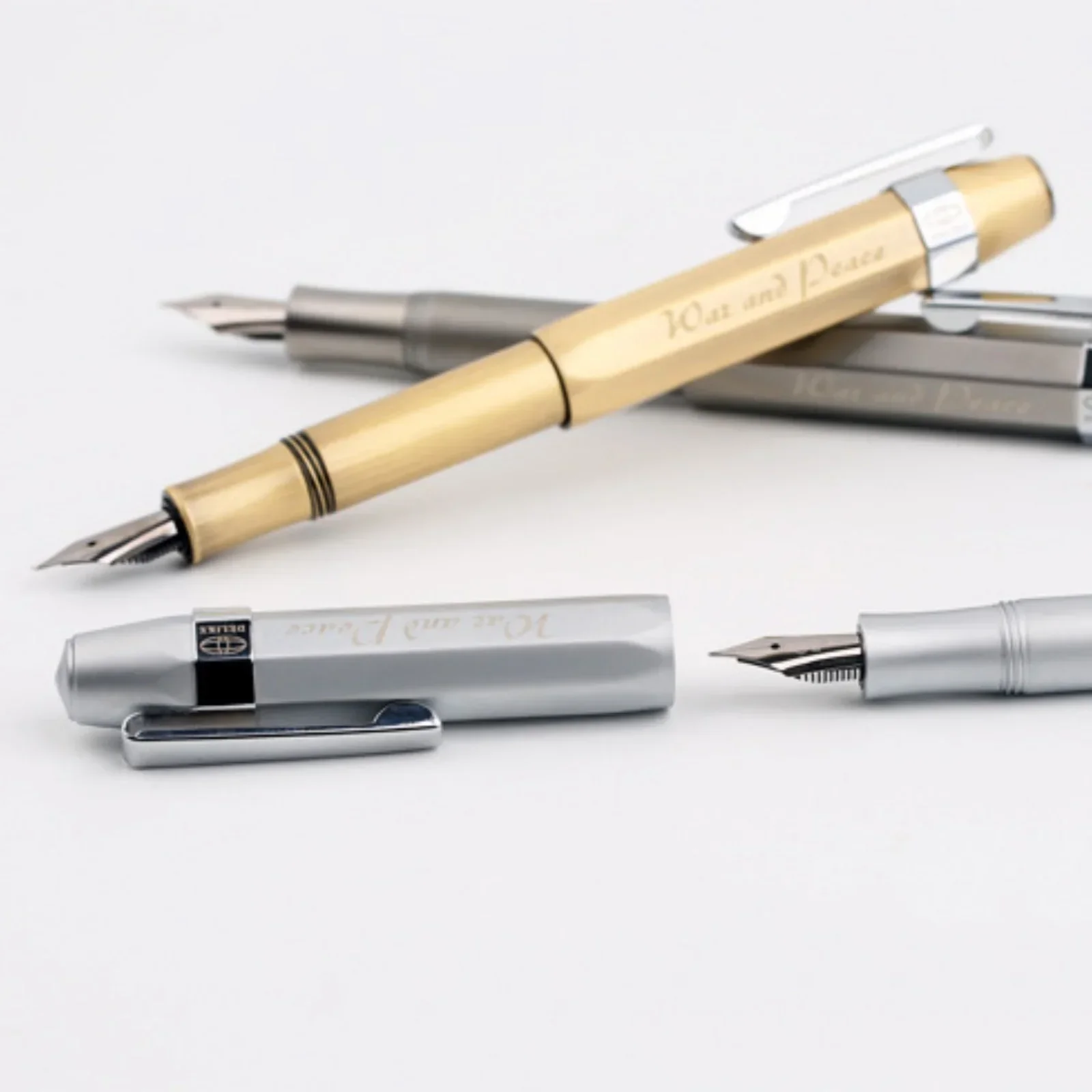 MAJOHN DELIKE Fountain Pen Copper Vintage Travel Short Pocket Pen Portable Smooth Iridium EF F Nib Gift School Stationery