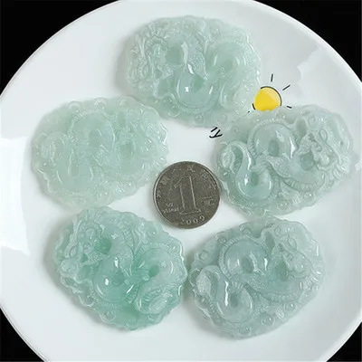 New Natural Goods A Jadeite Burmese Dragon Brand Pendant Ice Waxy Jade Quality Necklace Accessories Fine Jewelry
