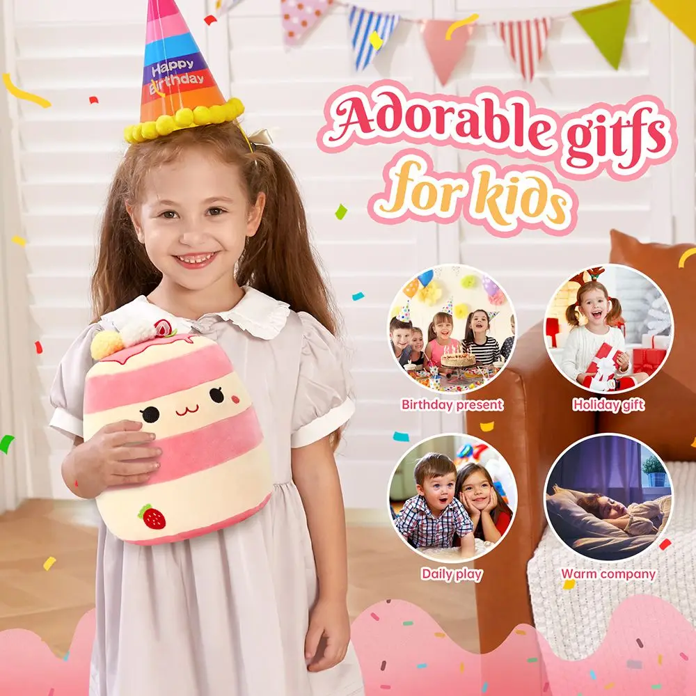 30cm Cartoon Cookies Plush Pillow Soft Food Pilllows Stuffed Strawberry Waffles Dolls for Kids Children Girl Birthday Room Decor 4