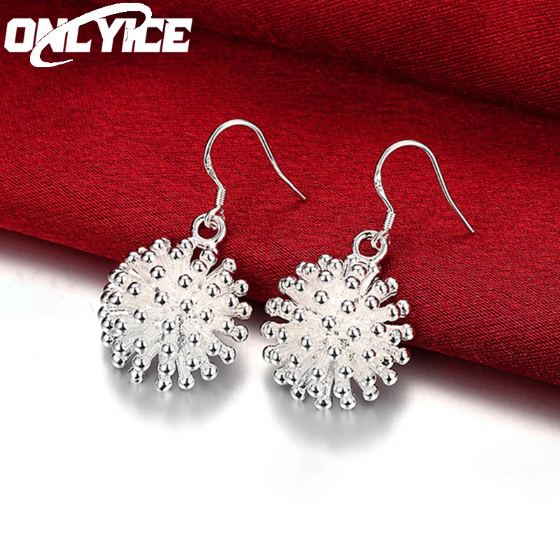 

925 Sterling Silver Beautiful Fireworks Drop Earrings For Woman Fashion Charms Jewelry Accessories