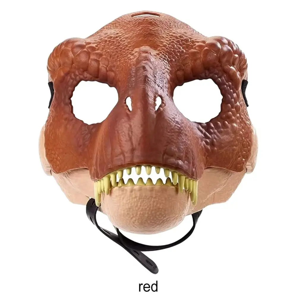 Moving Jaw Halloween Dinosaur Mask Cosplay Props Hard Plastic Dinosaur Headgear Funny Open Mouth Raptor Dino Mask for Party