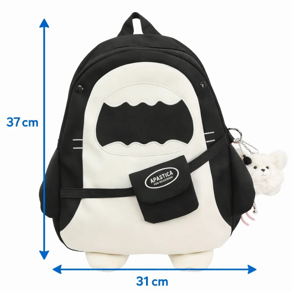 For Women Large Capacity Cartoon Backpack Versatile Unique Shark Backpack Lightweight Creative Student Backpack Daily Use 6