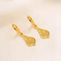 Gold Color Earrings Women's/Girls African Beautiful 24K Gold Color Plated Nicely Cute Small Ethiopian Jewelry Wedding Gift 2