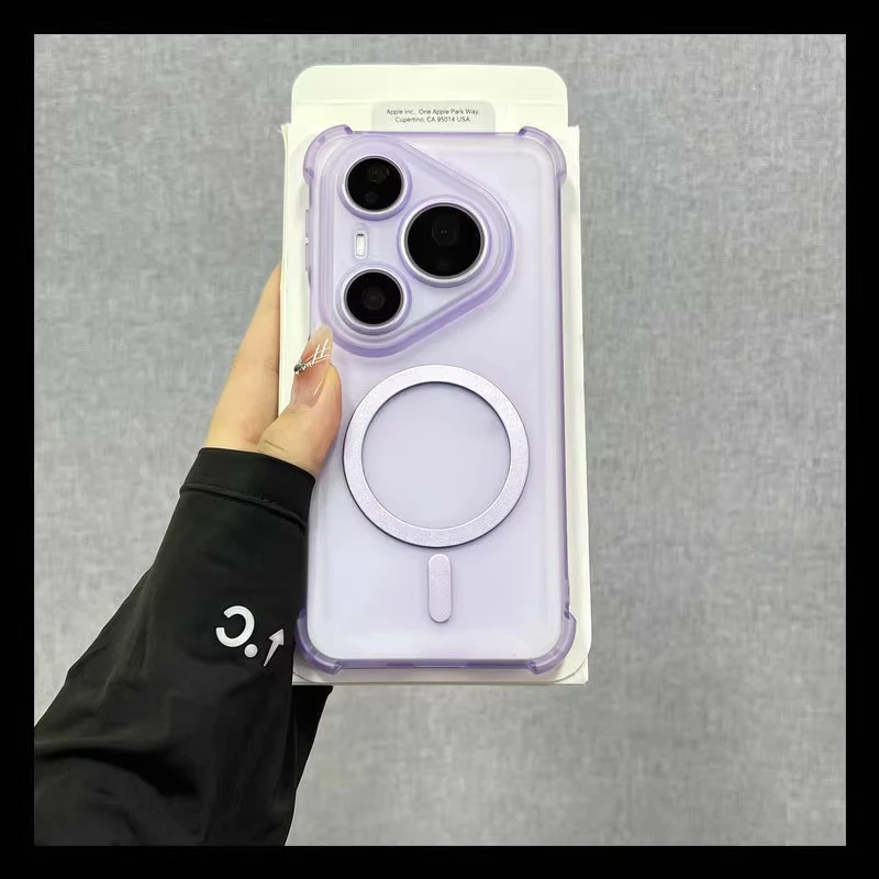 Four Corners Anti-Shock PC Hard Case with Wireless Charging Capability and Translucent Design