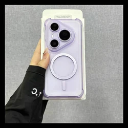 Four Corners Anti - Shock PC Hard Case with Wireless Charging Capability and Translucent Design for Huawei Pura 80 Ultra (PURPLE)
