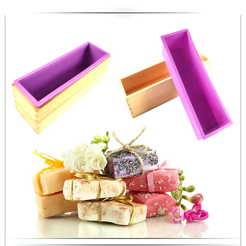 Silicone Wooden Box Soap Mold 1200ML Rectangular Handmade DIY