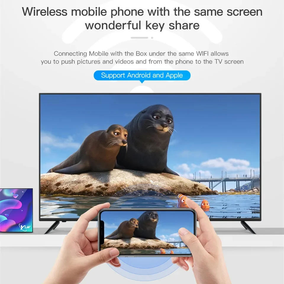 YLW Android 12 TV Box 2.4G/5G WiFi BT Allwinner H618 2G 16GB Media Player Support 6K Quad Core Set Top Box Smart TV