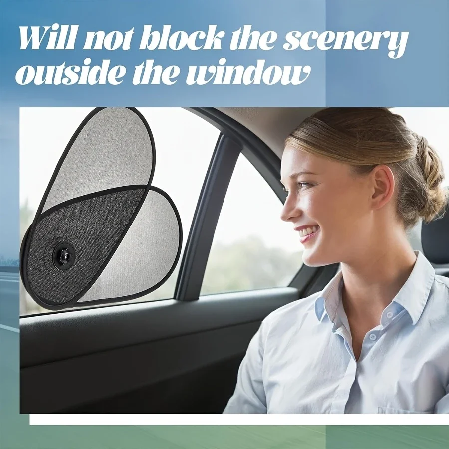 1pc Rotatable Adjustable Sunshade Car Side Window Anti-Sun Heat Blocking Non-Obstructive Sky Light Mesh