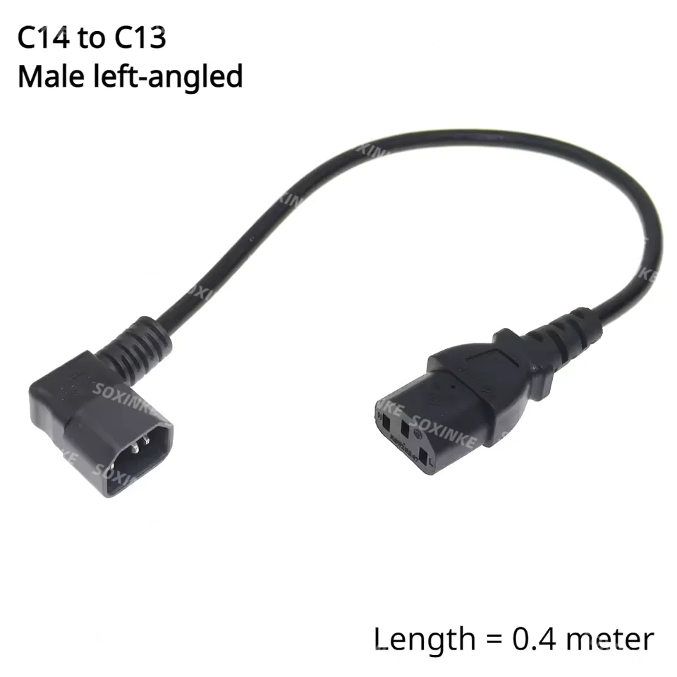 Angled IEC Power Adapter Extension Cable