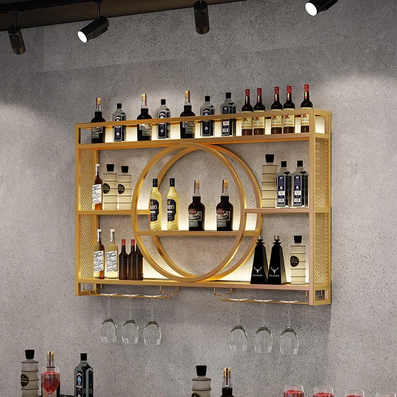 

Metal Storage Wine Racks Whisky Bar Wall Mounted Modern Drink Wine Cabinets Club Commercial Adega Barzinho Liquor Furnitures