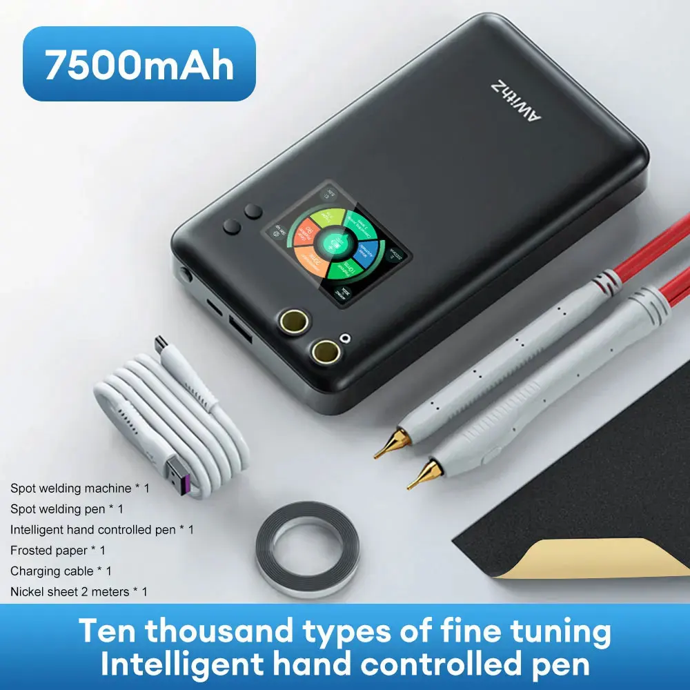 AWITHZ Portable Battery Spot Welder DIY Mini Welding Machine U3, 18650 Lithium Battery Pack Welding Tool 7500mAh Weldable 0.35mm