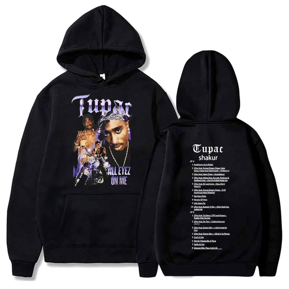 thumbnail image 1 of Tupac-Sudadera con capucha para hombre y mujer, suéter con estampado de rapero Y2k, ropa de calle informal, holgada, de lana, para otoño, 1 of 4
