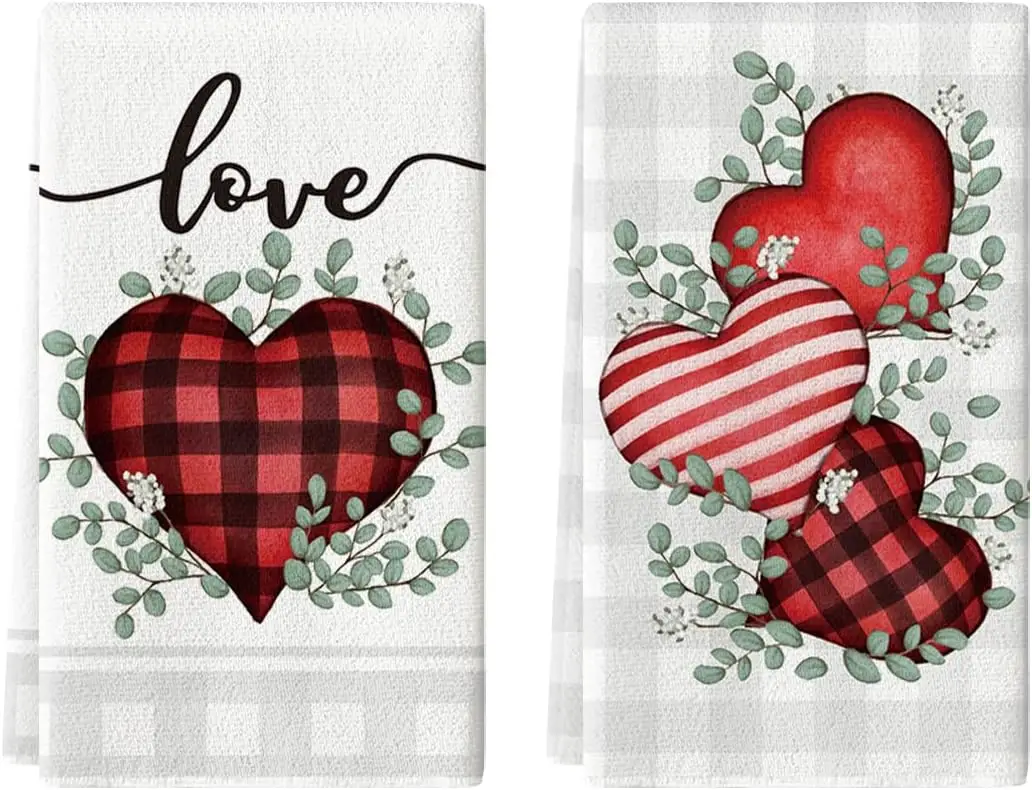 2pac red water alo checkered tea napkins are stain resistant, flat, and comfortable, suitable for eating and cleaning