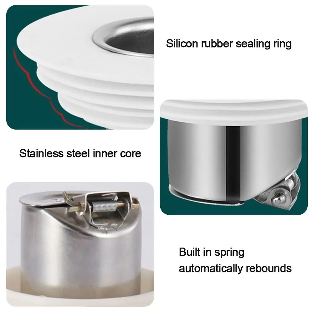 Stainless Steel Drain Core Odor Proof Kitchen Sewer Bathroom Deodorant Core Plug
