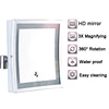 Modern Black Bathroom Mirrors Quality Brass Dual Arm Extend Folding Bathroom Makeup Mirror Magnifying LED Light Bathroom Mirrors 3
