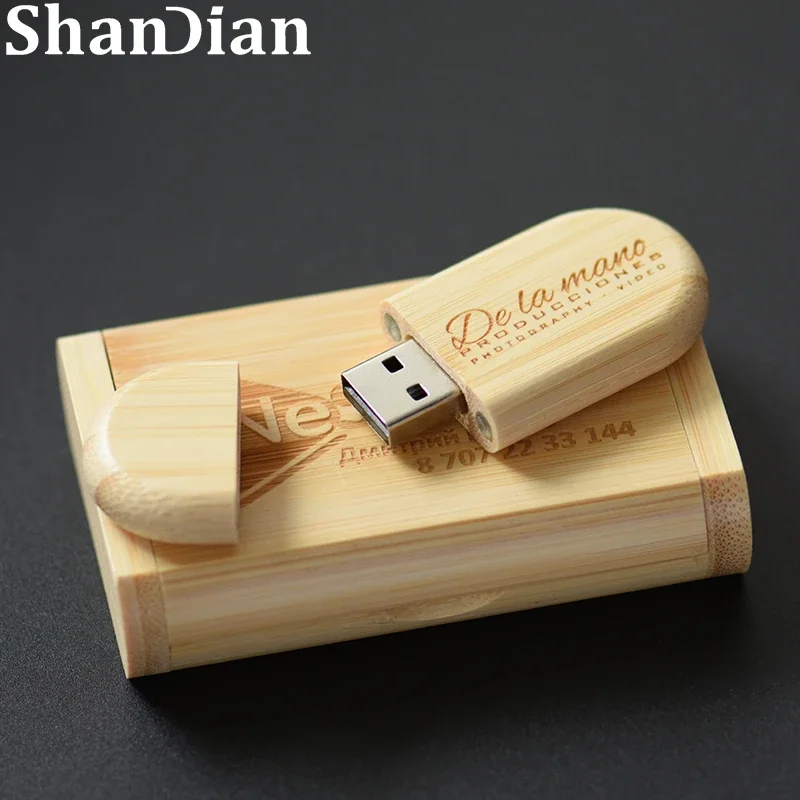 Wedding Gifts Box Wooden USB 2.0 Flash Drive 4GB 8GB 16GB 32GB 64GB Photography Pen Drives Free Memory Stick U Disk