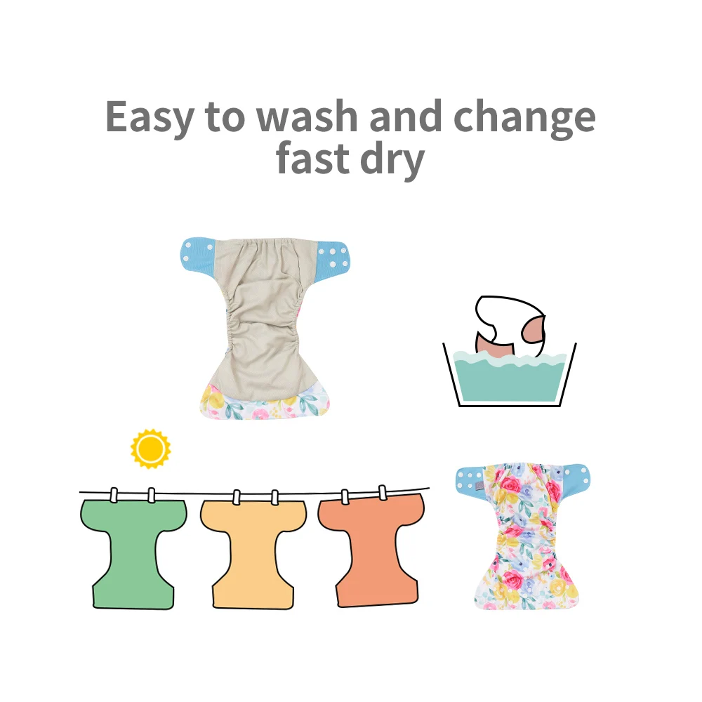 Waterproof Diapers Elinfant Matching Waterproof Baby Pocket Diapers 8 pcs Gray Mesh Cloth Diapers And 8pcs Microfiber Inserts