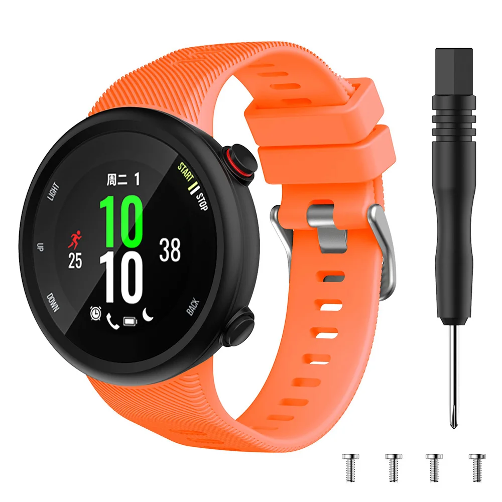 Cinturino Silicone Per Garmin Forerunner 45/45S/Swim 2 - Fibbia Acciaio Inox, Impermeabile, Comfortevole - Foto 10