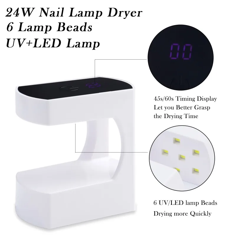 휴대용 미니 USB 네일 램프 LED&UV 젤 광택 및 경화 빠른 건조 지능형 유도 네일 아트 도구