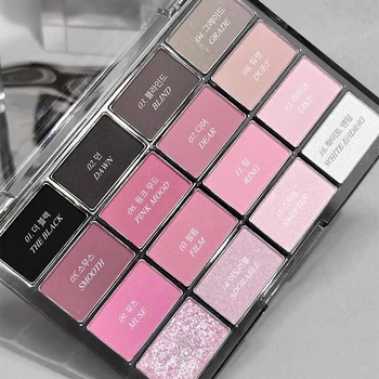 16-Color Korean Eyeshadow Palette Matte Pearlescent Low Saturation Long Lasting Brown Pink Glitter Eye Shadow Eye Makeup Palette