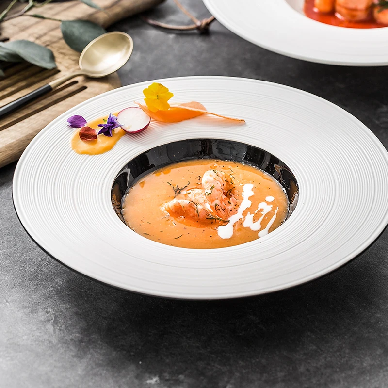 

Nordic 11.4 inch Western food straw hat plate creative restaurant mood food sashimi plate simple French pasta plate