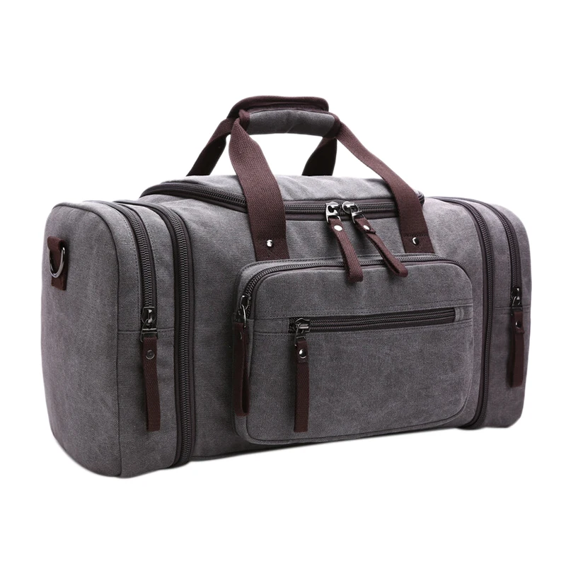 

Large Capacity Men Hand Luggage Travel Duffle Bags Canvas Travel Bags Weekend Shoulder Bags Multifunctional Overnight Duffel