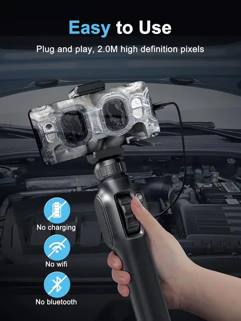 360 ° Articulating Borescope, Two-Way Endoscope Camera with 8 LED Waterproof, Suitable for Automotive, Pipe Inspection 4