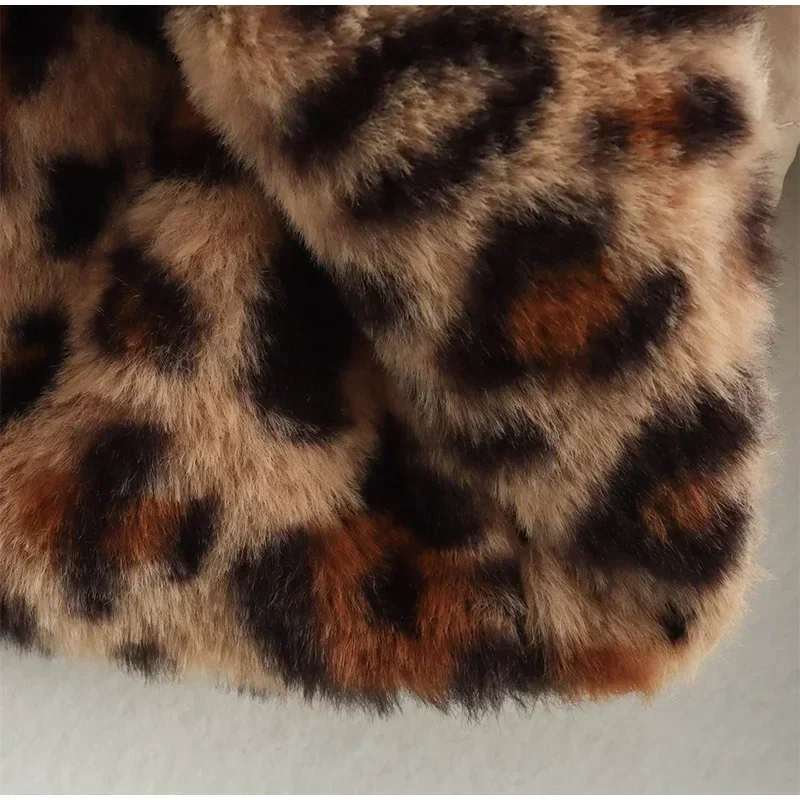 Parkas acolchadas de leopardo de doble cara para mujer, abrigo vintage de polar con solapa y botones, de manga larga, ropa de abrigo gruesa y cálida para mujer 2025