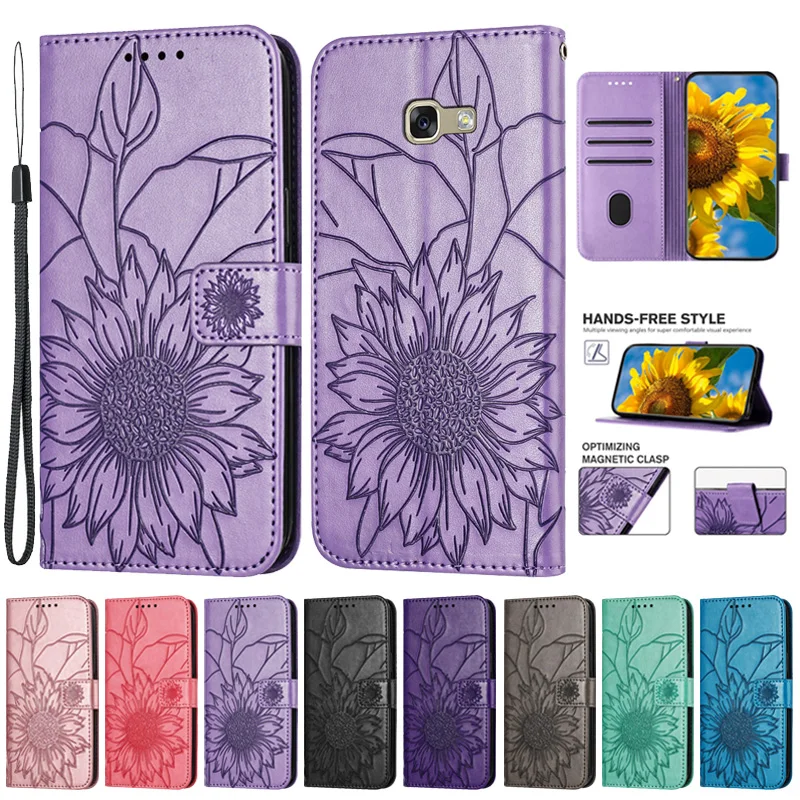 Custodia A5 2017 Sm-A520F Per Samsung Galaxy A5 2017 Custodia A Portafoglio Modello Girasole Per Samsung A3 2017 / A 5 2017 Funda