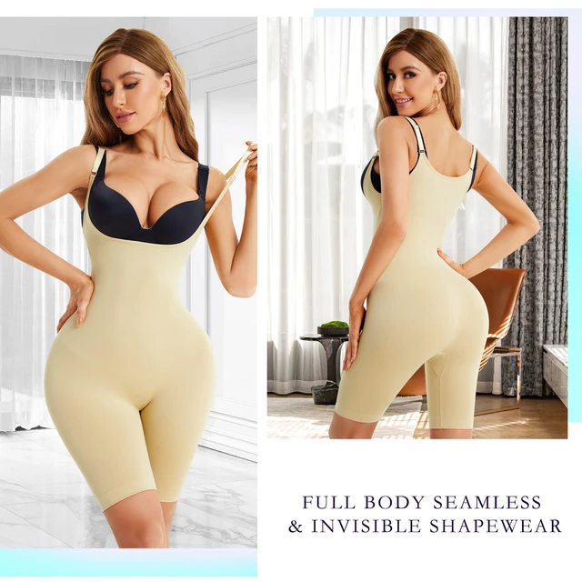 Women's Latex Seamless Body Shaper Waist Tummy Firm Control Bodysuit Thigh  Slimmer Shapewear