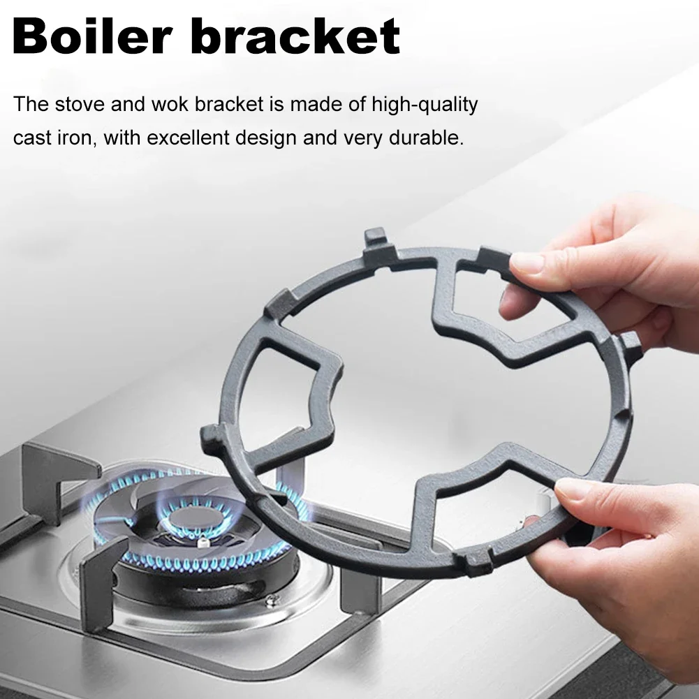 Kitchen Utensils Cooktop Range Pan Holder Stand Non Slip Cast Iron Wok Support Ring