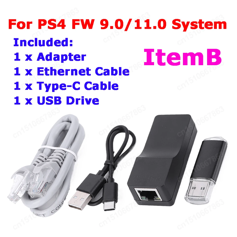 One-Key JB Tool Mod Set USB Dongle with Cable Game Modification Kit For PS4 Pro/ PS4 Slim/ PS4 9.0 9.60 10.00 10.01 11.0 System