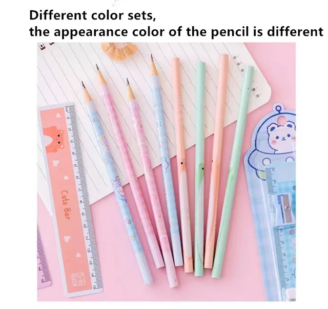 Kawaii Stationery Set Kawaii Pencil, Eraser, Sharpener, Ruler Back to  School Desk Supplies Cute Stationery Cartoon Stationery -  Israel