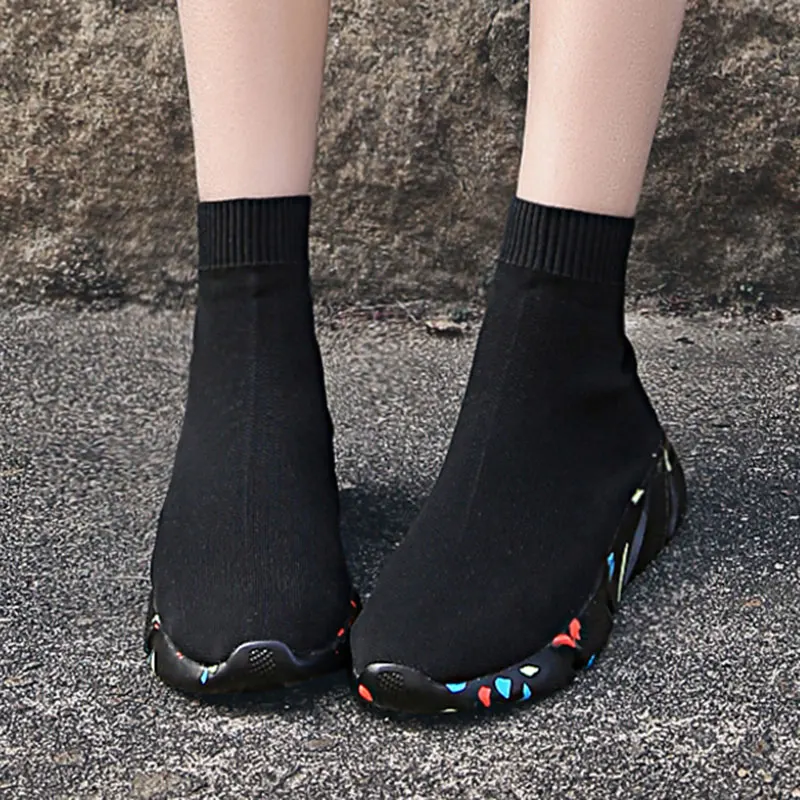 MWY Women's Shoes High Top Sneakers Couple Socks Vulcanized Shoes Boots Breathable Ladies Shoes Tenis De Mujer Tennis Female