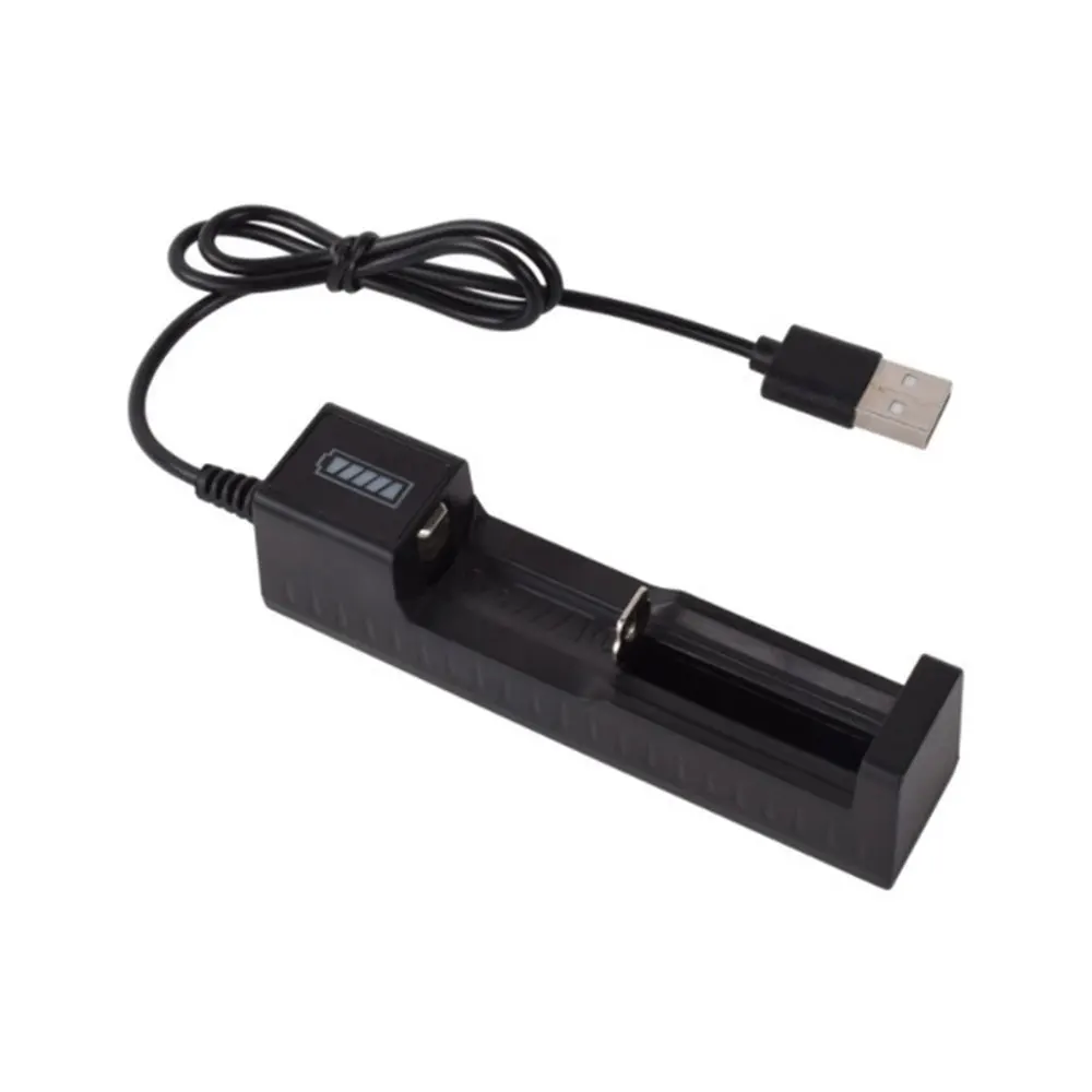 USB Battery Charger Adapter LED Smart For Rechargeable Batteries Li-ion 18650 26650 14500 18500 16650 Universal 1 Slot