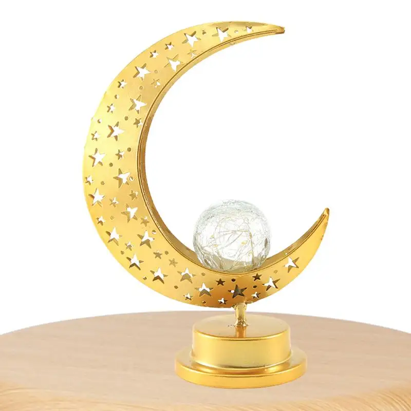 

Lunar Moon Lamp Small Night Light Table Lamps Battery Operated LED Lantern Golden Eid Crafts For Outdoor Tabletop Decor Bedroom