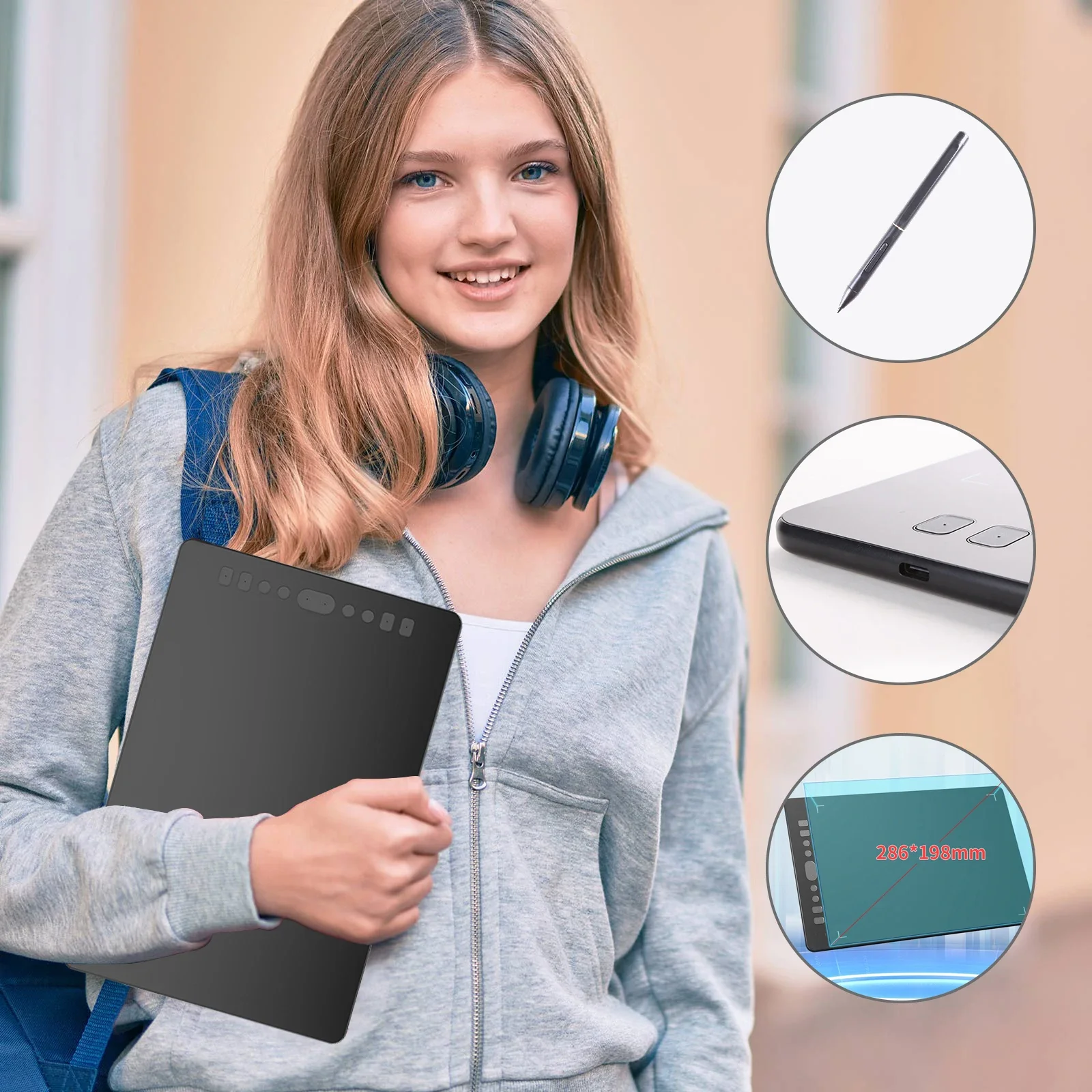 10" Graphics Pen Tablet for PC/Android UGEE Digital Drawing Tablet Writing 8192 Levels for kid Art Education