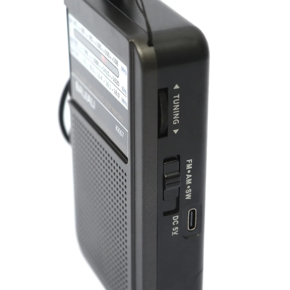 Mini Muti-band Radio High Sensitivity FM AM SW Radios Player Pointer Type Frequency Indicator Window with Rechargeable Battery