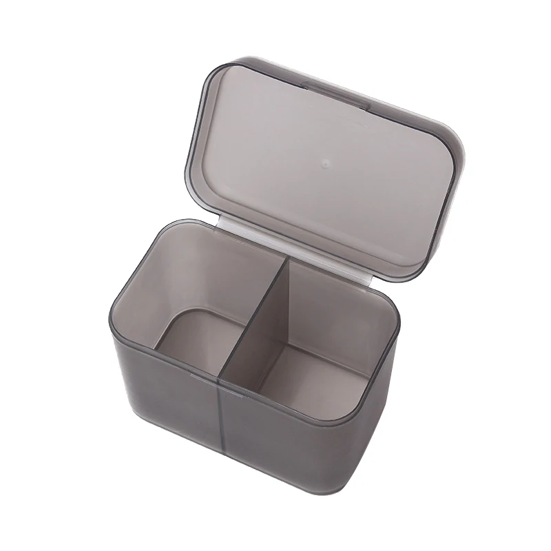 Cotton Pads Swab Nail Wipes Makeup Brushes Organizer Storage Box Holder Container Case Independent Double-Compartment 5
