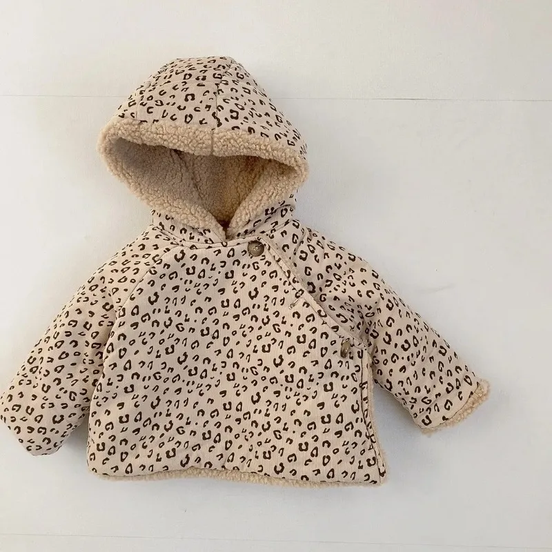 

Winter Newborn Baby Thicken Warm Coats Hooded Lamb Fleece Lining Korean Style Infants Outerwear 2023 겨울 아기옷 아기패딩 아기 겨울 옷