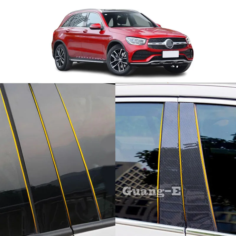 Auto PC Material Säulen pfosten Abdeckung Tür verkleidung Fenster leiste  Aufkleber Platte für Mercedes Benz Glc Geländewagen W205 x 2017 2023  2015-2018 - AliExpress