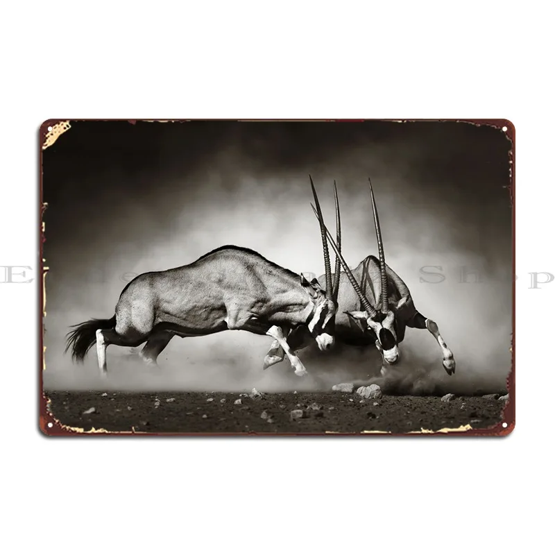 

Gemsbok двойные металлические знаки, дизайн дома, Забавный фотопостер для дома