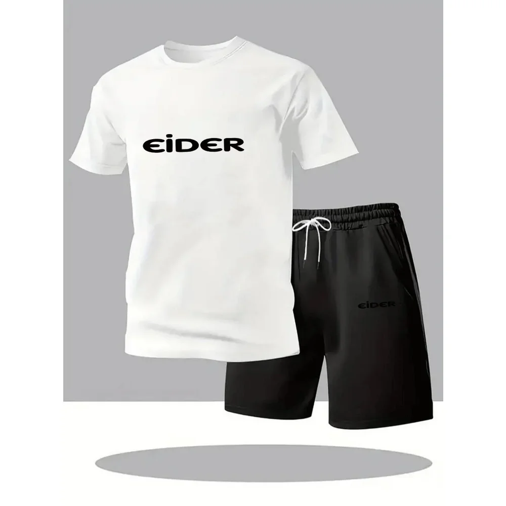 Completo da Uomo 2026: T-shirt Sportiva Traspirante con Stampa Fantasia e Pantaloncini Casual alla Moda, Set Estivo Streetwear