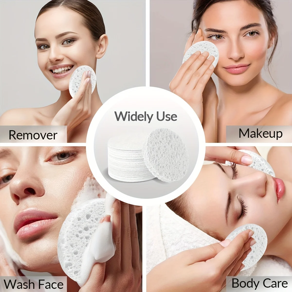 Natural Face Cleansing & Exfoliating Sponges, Hypoallergenic Spa & Daily Skincare Essentials, 30-Pack