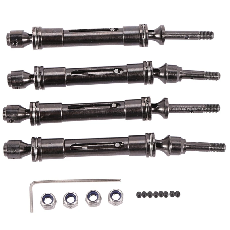 

4Pcs Metal Front And Rear Drive Shaft For 1/10 Traxxas Slash Rustler Hoss Stampede VXL 4X4 Upgrade Accessory Parts