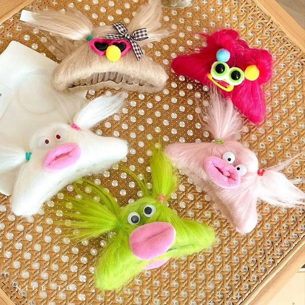 

Plush Ugly Doll Hair Clip Fashion Trendy Lovely Sausage Mouth Hair Claw Clip Ponytail Holder
