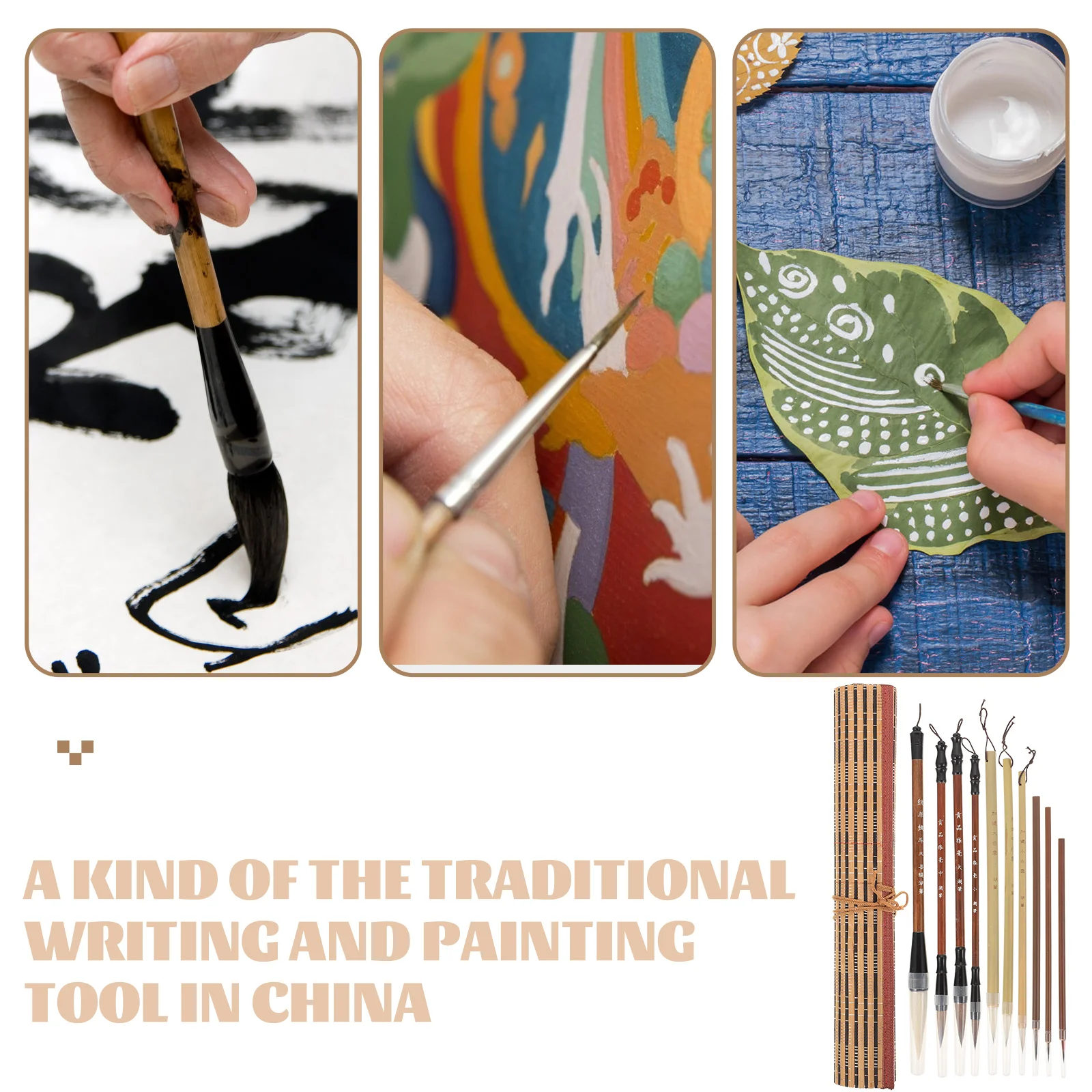Sumi Set Di 16 Pennelli Per Calligrafia Cinese E Giapponese – Con Supporto In Bambù, Per Pittura Sumi, Acquerello, Kanji (Principianti E Artisti)