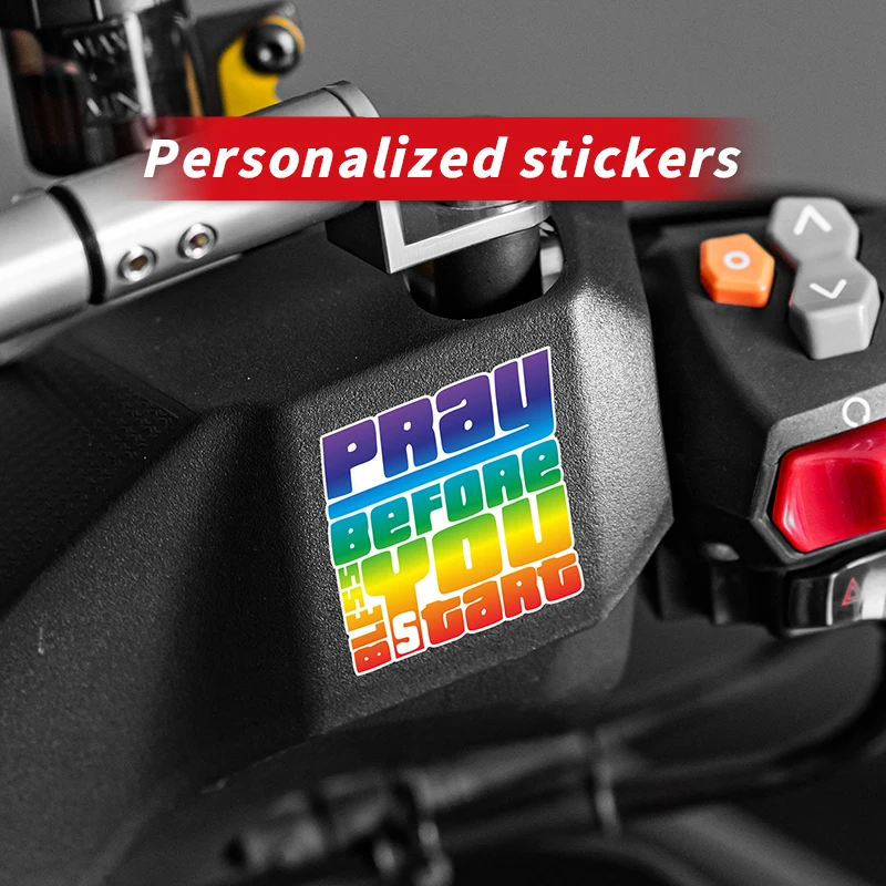 

Pray Before You Start Little Personalized Stickers INS Fashion Style Pasted On Motorcycle Anywhere The Colorful Decals
