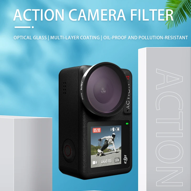 Kit 4 Filtri ND E CPL Per DJI Osmo Action 5/4/3 - ND8, ND16, ND32 E Polarizzatore, Vetro Ottico Multistrato - Foto 6