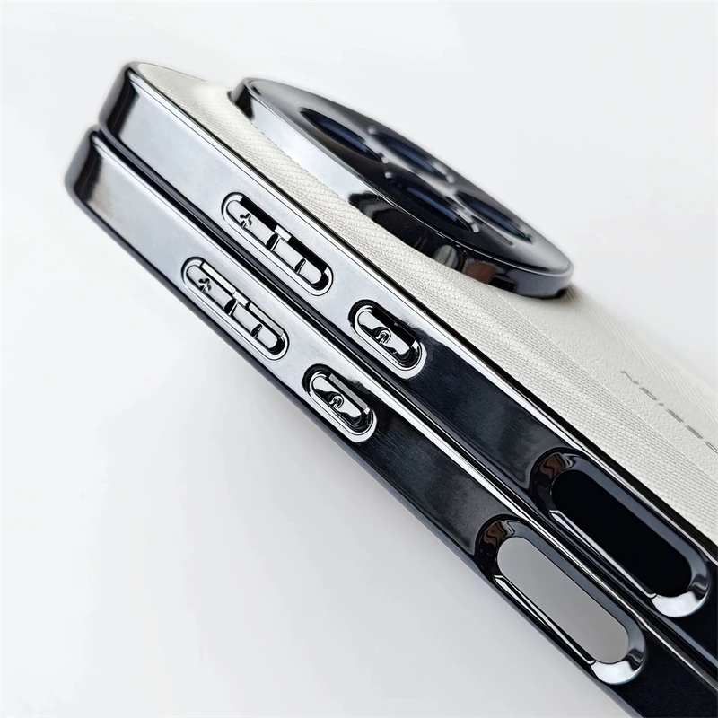 For Honor Magic 8: Luxury Electroplated Leather Camera Protection Case with Shockproof Bumper